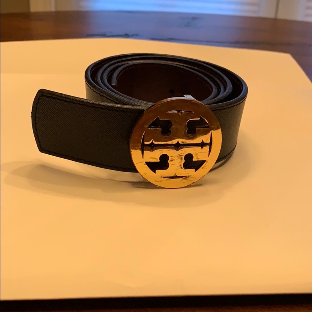 Reversible leather logo Tory Burch Belt